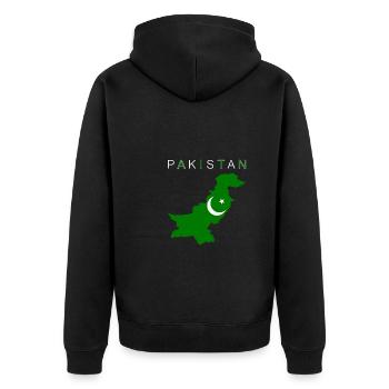 Drapeau de la carte du Pakistan - Veste à capuche bio Premium Unisexe - noir - Dos - Nico (187cm)