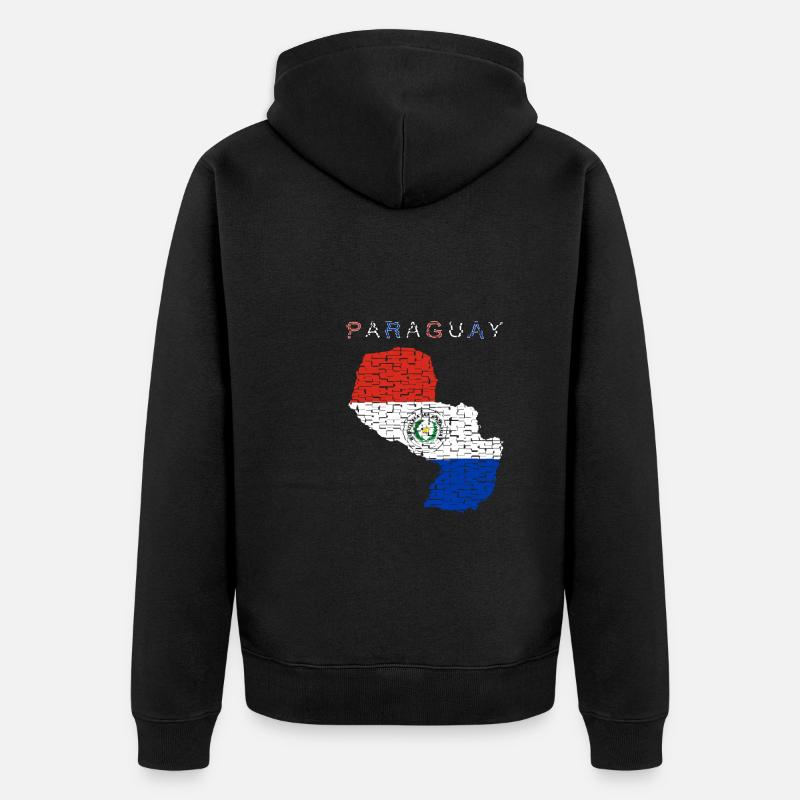 Carte du Paraguay Drapeau - Veste à capuche bio Premium Unisexe - noir