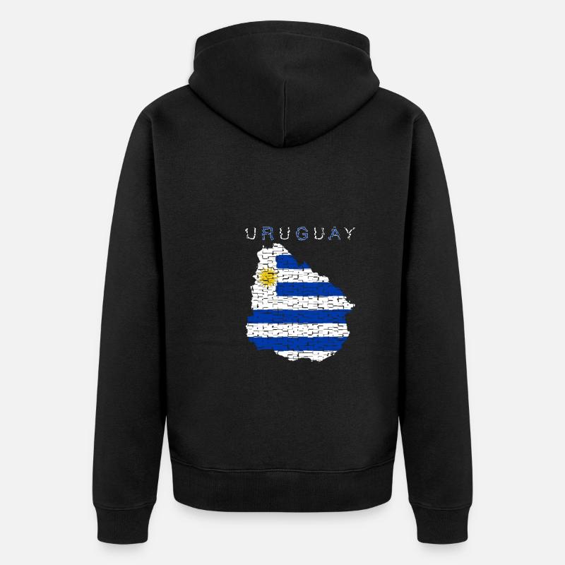Carte de l’Uruguay Drapeau - Veste à capuche bio Premium Unisexe - noir