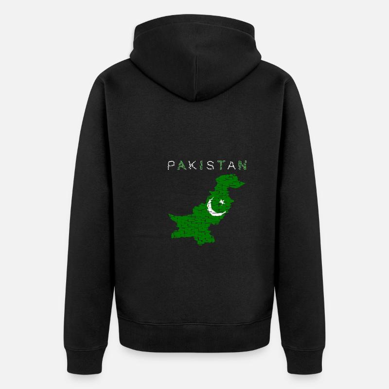 Carte du Pakistan Drapeau - Veste à capuche bio Premium Unisexe - noir