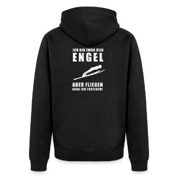 Skispringen | Skispringer | Skisprung | Skifliegen - Unisex Premium Bio Zip Hoodie - Schwarz - Hinten - Nico (187cm)