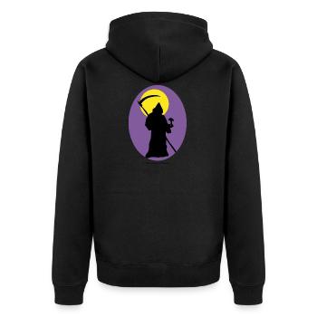 Sensenmann - Unisex Premium Bio Zip Hoodie - Schwarz - Hinten - Nico (187cm)