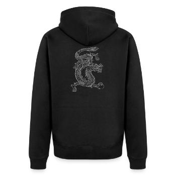 Dragon coco blanc mystique! CADEAUX - Veste à capuche bio Premium Unisexe - noir - Dos - Nico (187cm)