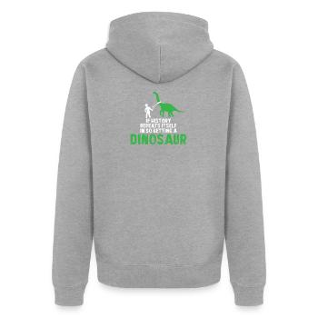 Je veux qu'un dino soit un animal mort - Veste à capuche bio Premium Unisexe - gris chiné - Dos - Nico (187cm)