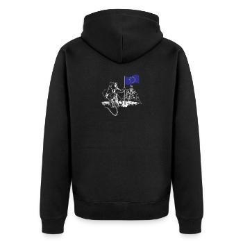 Europa Apollo Mission - Unisex Premium Bio Zip Hoodie - Schwarz - Hinten - Nico (187cm)