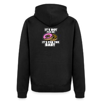 manger enceinte ventre beignets délicieux mère faim - Veste à capuche bio Premium Unisexe - noir - Dos - Nico (187cm)