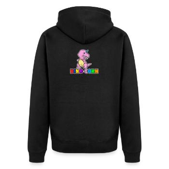Dinos unicorns gift cute retro colorful animal - Unisex Premium Organic Zip Hoodie - black - Back - Nico (187cm)