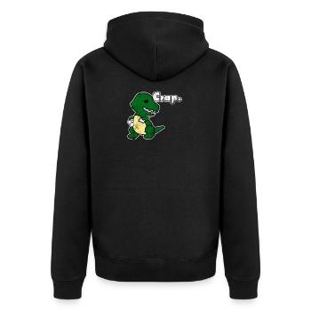 Dinosaur toilet paper dirty crap dinos - Unisex Premium Organic Zip Hoodie - black - Back - Nico (187cm)