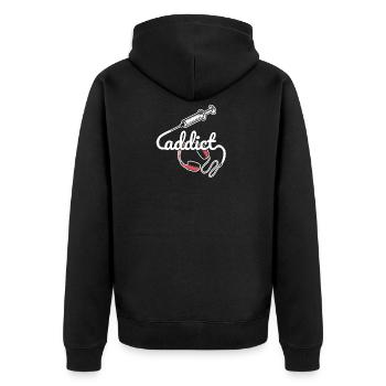 Musique addiction fou idée cadeau casque - Veste à capuche bio Premium Unisexe - noir - Dos - Nico (187cm)