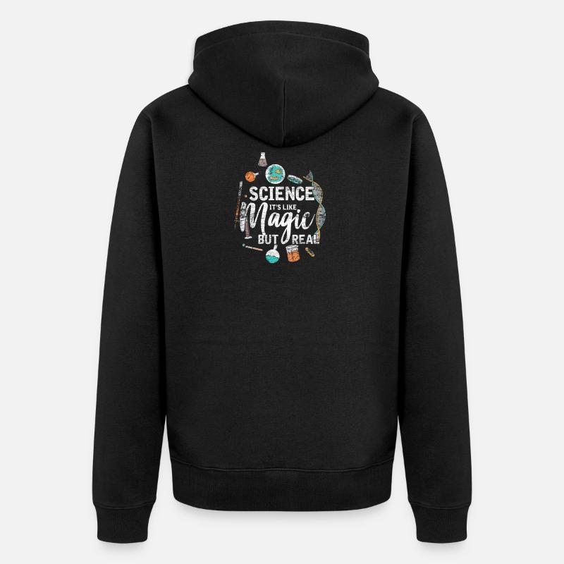 Magic science real reality math physics nerd - Unisex Premium Organic Zip Hoodie - black