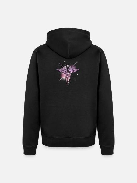 Infirmière symbole médecin médecine médicale - Veste à capuche bio Premium Unisexe - noir