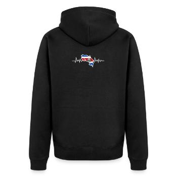 Costa Rica - Unisex Premium Bio Zip Hoodie - Schwarz - Hinten - Nico (187cm)