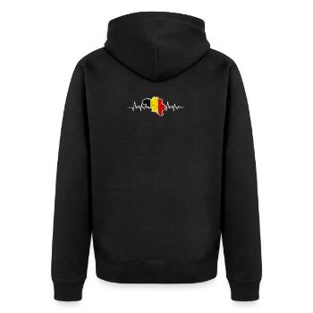 drapeau Belgique - Veste à capuche bio Premium Unisexe - noir - Dos - Nico (187cm)
