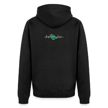 Saudi Arabien - Unisex Premium Bio Zip Hoodie - Schwarz - Hinten - Nico (187cm)
