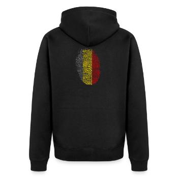Belgien - Unisex Premium Bio Zip Hoodie - Schwarz - Hinten - Nico (187cm)