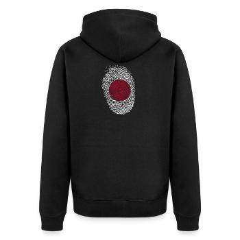 Japan - Unisex Premium Organic Zip Hoodie - black - Back - Nico (187cm)