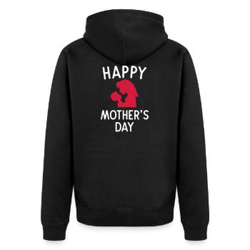 Happy Mother's Day - Unisex Premium Bio Zip Hoodie - Schwarz - Hinten - Nico (187cm)