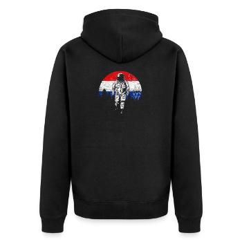 Netherlands - Unisex Premium Organic Zip Hoodie - black - Back - Nico (187cm)