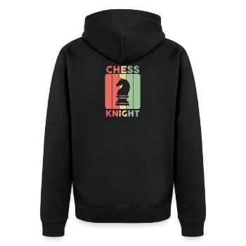 Jeu d'échecs échiquier mouvement déplacer cadeau amusant - Veste à capuche bio Premium Unisexe - noir - Dos - Nico (187cm)