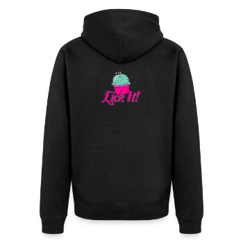 Eiscreme Eis lecker lecken Waffel essen Geschenk - Unisex Premium Bio Zip Hoodie - Schwarz - Hinten - Nico (187cm)