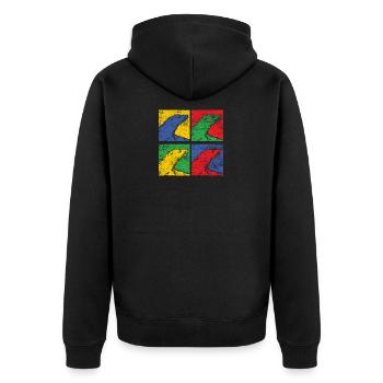 Seal animal gift vintage sea ocean fish zoo - Unisex Premium Organic Zip Hoodie - black - Back - Nico (187cm)