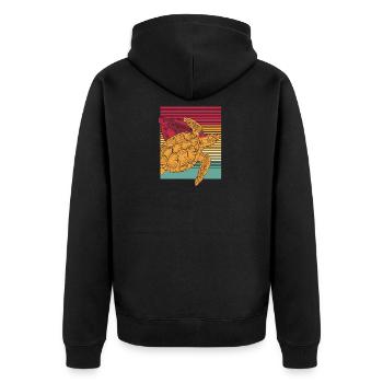 Turtle Tank Animal Sea Gift Ocean Colorful - Unisex Premium Organic Zip Hoodie - black - Back - Nico (187cm)