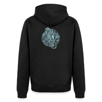Hippocampe hippocampe poisson mer océan cadeau - Veste à capuche bio Premium Unisexe - noir - Dos - Nico (187cm)