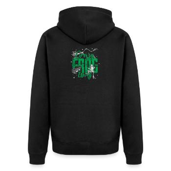 Frog lady Crazy daughter princess girl - Unisex Premium Organic Zip Hoodie - black - Back - Nico (187cm)