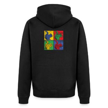 Écureuil noix forêt arbre animal cadeau vintage - Veste à capuche bio Premium Unisexe - noir - Dos - Nico (187cm)