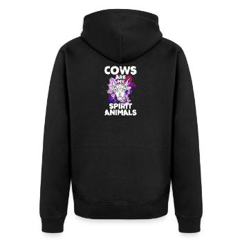Les vaches sont mes animaux spirituels - Veste à capuche bio Premium Unisexe - noir - Dos - Nico (187cm)