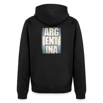 Argentina - Unisex Premium Bio Zip Hoodie - Schwarz - Hinten - Nico (187cm)