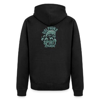 Créatures marines de baleine de dauphin - Veste à capuche bio Premium Unisexe - noir - Dos - Nico (187cm)