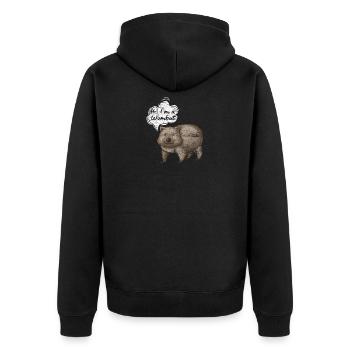 Wombat Animal Australie Lifestyle Cadeau - Veste à capuche bio Premium Unisexe - noir - Dos - Nico (187cm)