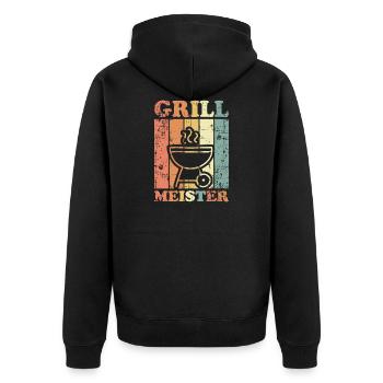 Grill master - Unisex Premium Organic Zip Hoodie - black - Back - Nico (187cm)
