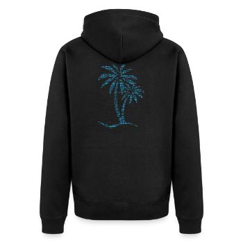 Palme OCEAN - Unisex Premium Bio Zip Hoodie - Schwarz - Hinten - Nico (187cm)