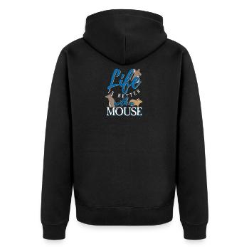 Souris animal de compagnie rat animal nature cadeau rongeur - Veste à capuche bio Premium Unisexe - noir - Dos - Nico (187cm)
