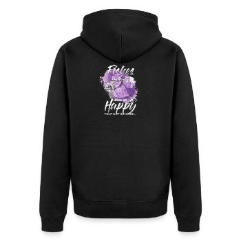 Poisson pêche pêcheur animal mer océan cadeau - Veste à capuche bio Premium Unisexe - noir - Dos - Nico (187cm)