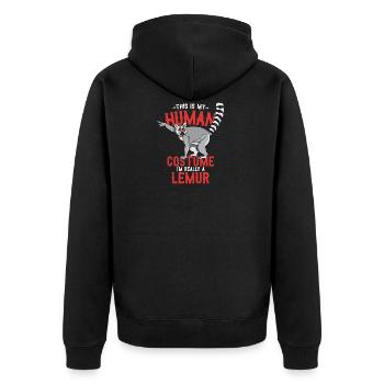 Lemur monkey semi-monkey animal gift animal protection. - Unisex Premium Organic Zip Hoodie - black - Back - Nico (187cm)