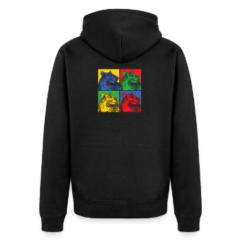 Rat Rat Rodent Animal Gift Pest Pop Art - Unisex Premium Organic Zip Hoodie - black - Back - Nico (187cm)