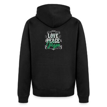 Hippie cadeau paix paix amour végétalien - Veste à capuche bio Premium Unisexe - noir - Dos - Nico (187cm)