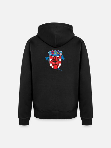 Croatia - Unisex Premium Organic Zip Hoodie - black