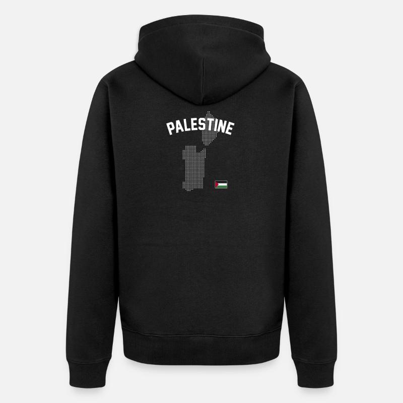 Carte de la Palestine - Veste à capuche bio Premium Unisexe - noir