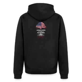 Amérique Pologne vintage cadeau - Veste à capuche bio Premium Unisexe - noir - Dos - Nico (187cm)
