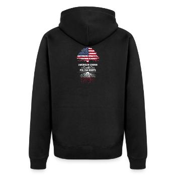 Amérique Pologne - Veste à capuche bio Premium Unisexe - noir - Dos - Nico (187cm)