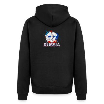 Russie - Veste à capuche bio Premium Unisexe - noir - Dos - Nico (187cm)