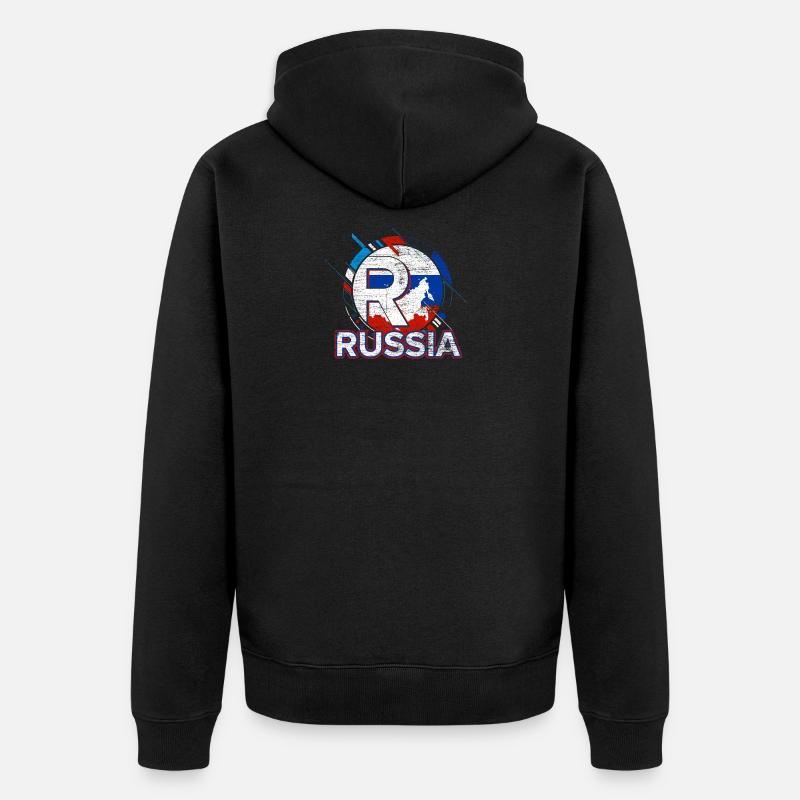 Russie - Veste à capuche bio Premium Unisexe - noir