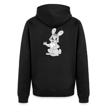 Süsses Häschen - Unisex Premium Bio Zip Hoodie - Schwarz - Hinten - Nico (187cm)