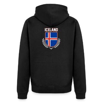 Island - Unisex Premium Bio Zip Hoodie - Schwarz - Hinten - Nico (187cm)