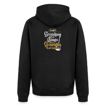 Guitar strings guitarist gift music instrument - Unisex Premium Organic Zip Hoodie - black - Back - Nico (187cm)