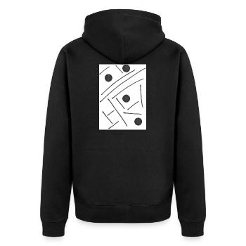 Sujfan - Unisex Premium Bio Zip Hoodie - Schwarz - Hinten - Nico (187cm)